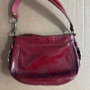 Patent leather red Coach small  bag